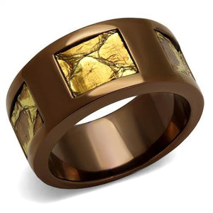 TK2702 - IP Coffee light Stainless Steel Ring with No Stone