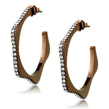 Load image into Gallery viewer, TK2714 - IP Coffee light Stainless Steel Earrings with Top Grade Crystal  in Clear
