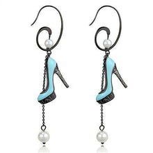 Load image into Gallery viewer, TK2721 - IP Light Black  (IP Gun) Stainless Steel Earrings with Synthetic Pearl in White
