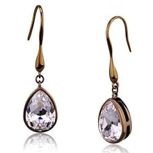 Load image into Gallery viewer, TK2727 - IP Coffee light Stainless Steel Earrings with Top Grade Crystal  in Light Peach