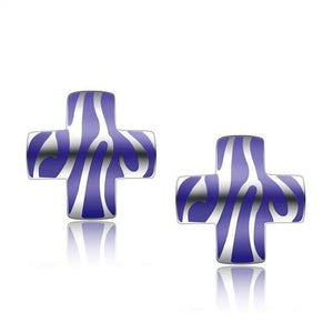 TK272 - High polished (no plating) Stainless Steel Earrings with No Stone