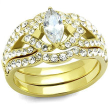 Load image into Gallery viewer, TK2743 - IP Gold(Ion Plating) Stainless Steel Ring with AAA Grade CZ  in Clear