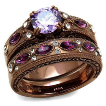 Load image into Gallery viewer, TK2746 - IP Coffee light Stainless Steel Ring with AAA Grade CZ  in Amethyst