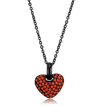 Load image into Gallery viewer, TK2791 - IP Black(Ion Plating) Stainless Steel Chain Pendant with Top Grade Crystal  in Orange