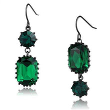 Load image into Gallery viewer, TK2817 - IP Dark Brown (IP coffee) Stainless Steel Earrings with Top Grade Crystal  in Emerald