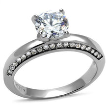 Load image into Gallery viewer, TK2864 - High polished (no plating) Stainless Steel Ring with AAA Grade CZ  in Clear