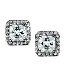 Load image into Gallery viewer, TK2881 - High polished (no plating) Stainless Steel Earrings with AAA Grade CZ  in Clear