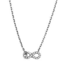 Load image into Gallery viewer, TK2885 - High polished (no plating) Stainless Steel Necklace with AAA Grade CZ  in Clear