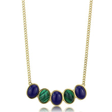Load image into Gallery viewer, TK2911 - IP Gold(Ion Plating) Stainless Steel Necklace with Precious Stone Lapis in Montana