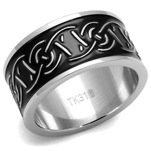 Load image into Gallery viewer, TK2922 - High polished (no plating) Stainless Steel Ring with Epoxy  in Jet