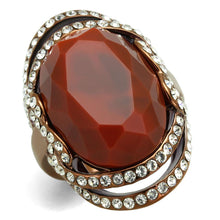 Load image into Gallery viewer, TK2984 - IP Coffee light Stainless Steel Ring with Synthetic Synthetic Stone in Orange