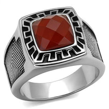 Load image into Gallery viewer, TK3007 - High polished (no plating) Stainless Steel Ring with Semi-Precious Agate in Siam