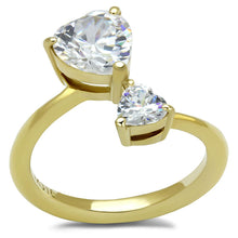 Load image into Gallery viewer, TK3093 - IP Gold(Ion Plating) Stainless Steel Ring with AAA Grade CZ  in Clear