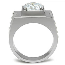Load image into Gallery viewer, TK311 - High polished (no plating) Stainless Steel Ring with AAA Grade CZ  in Clear
