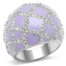 Load image into Gallery viewer, TK3143 - High polished (no plating) Stainless Steel Ring with Top Grade Crystal  in Clear