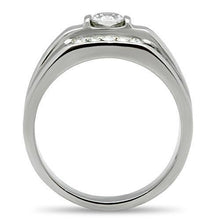 Load image into Gallery viewer, TK314 - High polished (no plating) Stainless Steel Ring with AAA Grade CZ  in Clear
