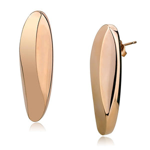 TK3154 - IP Rose Gold(Ion Plating) Stainless Steel Earrings with No Stone