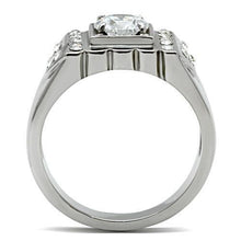 Load image into Gallery viewer, TK315 - High polished (no plating) Stainless Steel Ring with AAA Grade CZ  in Clear
