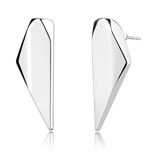 TK3160 - Rhodium Stainless Steel Earrings with No Stone