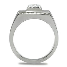 Load image into Gallery viewer, TK316 - High polished (no plating) Stainless Steel Ring with AAA Grade CZ  in Clear