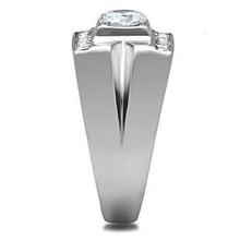 Load image into Gallery viewer, TK316 - High polished (no plating) Stainless Steel Ring with AAA Grade CZ  in Clear