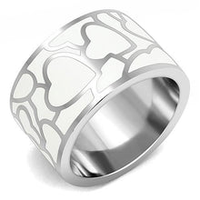 Load image into Gallery viewer, TK3172 - High polished (no plating) Stainless Steel Ring with Epoxy  in White