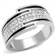 Load image into Gallery viewer, TK3174 - High polished (no plating) Stainless Steel Ring with Top Grade Crystal  in Clear