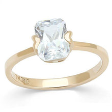Load image into Gallery viewer, TK3179 - IP Rose Gold(Ion Plating) Stainless Steel Ring with AAA Grade CZ  in Clear