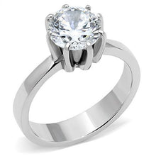 Load image into Gallery viewer, TK3208 - High polished (no plating) Stainless Steel Ring with AAA Grade CZ  in Clear