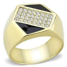 Load image into Gallery viewer, TK3224 - IP Gold(Ion Plating) Stainless Steel Ring with Top Grade Crystal  in Clear