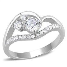 Load image into Gallery viewer, TK3243 - High polished (no plating) Stainless Steel Ring with AAA Grade CZ  in Clear