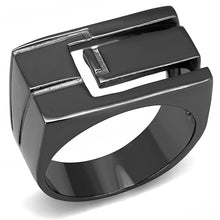 Load image into Gallery viewer, TK3272 - IP Light Black  (IP Gun) Stainless Steel Ring with No Stone