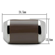 Load image into Gallery viewer, TK327 - High polished (no plating) Stainless Steel Ring with Epoxy  in Brown