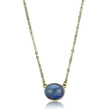 Load image into Gallery viewer, TK3287 - IP Gold(Ion Plating) Stainless Steel Necklace with Precious Stone Lapis in Montana