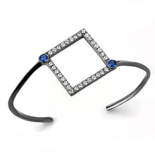 Load image into Gallery viewer, TK3288 - IP Light Black  (IP Gun) Stainless Steel Bangle with Top Grade Crystal  in Montana