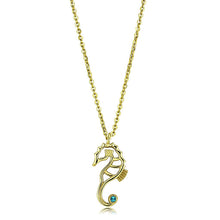 Load image into Gallery viewer, TK3296 - IP Gold(Ion Plating) Stainless Steel Necklace with Top Grade Crystal  in Blue Zircon