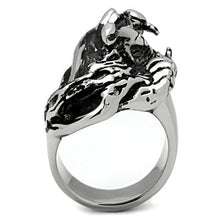 Load image into Gallery viewer, TK330 - High polished (no plating) Stainless Steel Ring with Top Grade Crystal  in Ruby