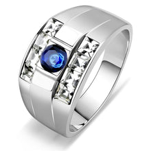 Load image into Gallery viewer, TK3463 - High polished (no plating) Stainless Steel Ring with Synthetic Synthetic Glass in Montana