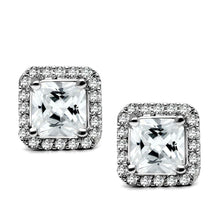 Load image into Gallery viewer, TK3477 - High polished (no plating) Stainless Steel Earrings with AAA Grade CZ  in Clear