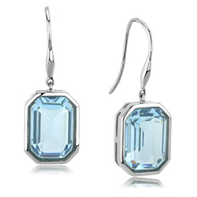 Load image into Gallery viewer, TK3487 - High polished (no plating) Stainless Steel Earrings with Top Grade Crystal  in Sea Blue