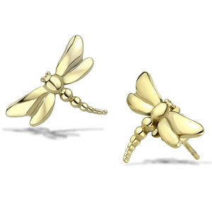 TK3491 - IP Gold(Ion Plating) Stainless Steel Earrings with No Stone