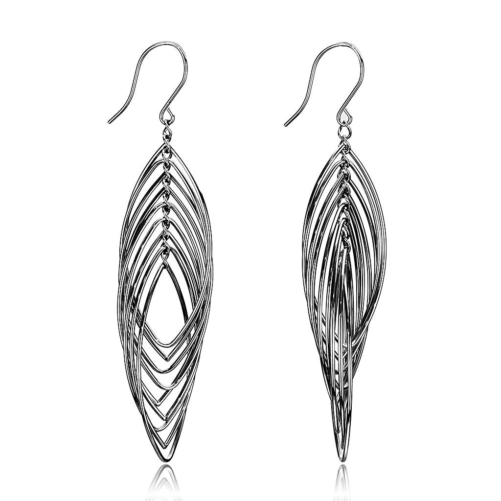 TK3500 - High polished (no plating) Stainless Steel Earrings with No Stone