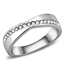 Load image into Gallery viewer, TK3501 - High polished (no plating) Stainless Steel Ring with Top Grade Crystal  in Clear