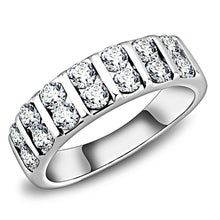 Load image into Gallery viewer, TK3504 - High polished (no plating) Stainless Steel Ring with AAA Grade CZ  in Clear
