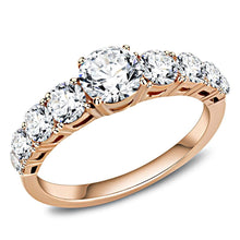 Load image into Gallery viewer, TK3516 - IP Rose Gold(Ion Plating) Stainless Steel Ring with AAA Grade CZ  in Clear