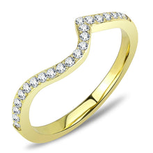 Load image into Gallery viewer, TK3527 - IP Gold(Ion Plating) Stainless Steel Ring with Top Grade Crystal  in Clear