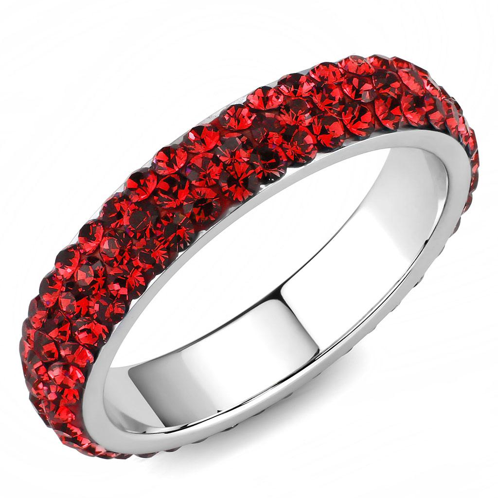 TK3536 - High polished (no plating) Stainless Steel Ring with Top Grade Crystal  in Siam