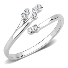 Load image into Gallery viewer, TK3570 - No Plating Stainless Steel Ring with AAA Grade CZ  in Clear