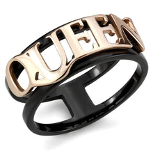 Load image into Gallery viewer, TK3584 - IP Rose Gold+ IP Black (Ion Plating) Stainless Steel Ring with No Stone