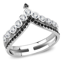 Load image into Gallery viewer, TK3588 - No Plating Stainless Steel Ring with Top Grade Crystal  in Clear